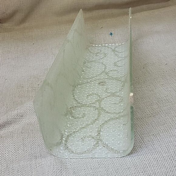 13" VTG White Glass Vanity Sconce Wall Light Shade Rectangle 1/2" Fitter MCM - Picture 3 of 9